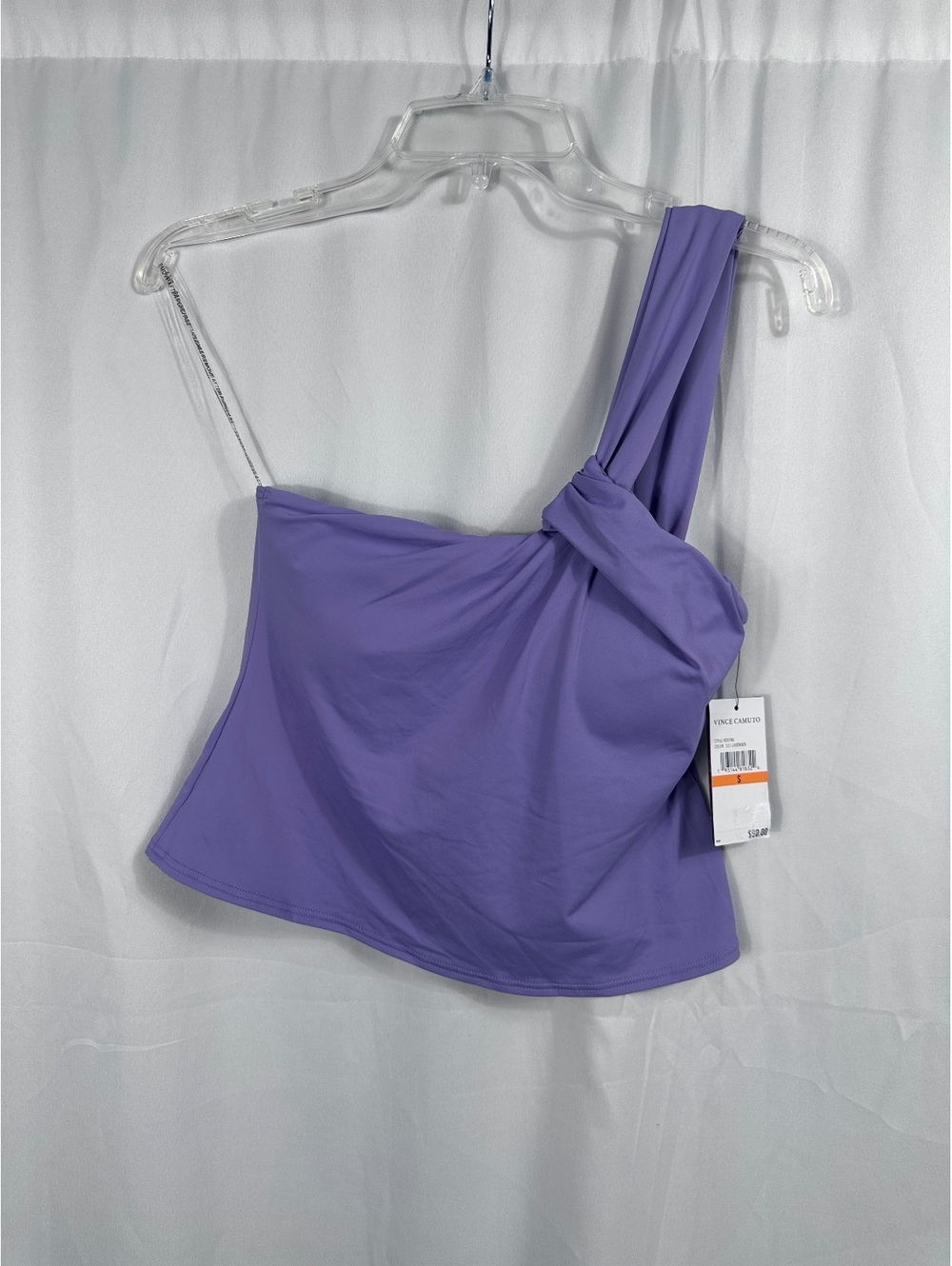 Vince Camuto Lavender One-Shoulder Tankini Top Size S